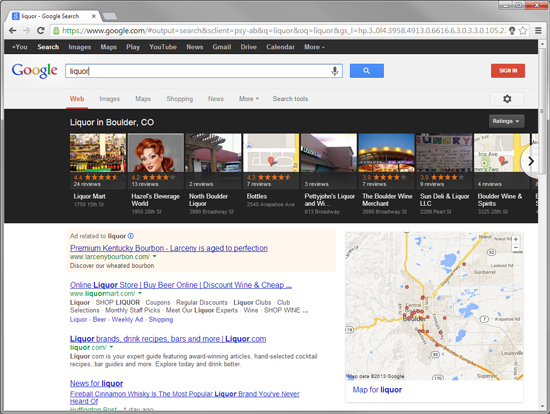 Liquor Mart - #1 SEO ranking in Google for keyword
